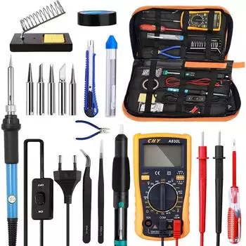 60W Electric Soldering Iron Gun Stand Tool Tweezers Kit Solder Welding Pen Welder 110V/US