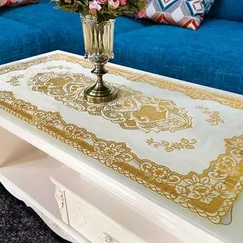 60x120 см позолоченная скатерть для журнального столика, ПВХ, устойчивая к ожогам и стирке, коврик для журнального столика, прямоугольная минималистичная пластиковая скатерть 60x120CM