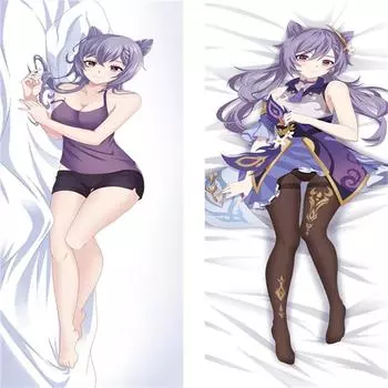 60x180 см аниме-игра Genshin Impact Keqing персонаж Dakimakura аниме наволочка для тела обнимающая длинная наволочка для девочек сексуальная наволочка