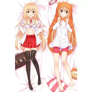 60x180см Аниме Дакимакура Химото! Umaru-chan Doma Umaru Косплей Наволочка обнимающая подушка для тела Постельное белье Декор 40x120cm Peach Skin