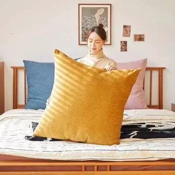 60x60/80X80CM Мягкий Чехол Для Подушки Из Синели, Большая Квадратная Подушка, Диванная Подушка, Гостиная, Задняя Подушка Для Прикроватных Подушек, Чехол Защитный Однотонный 60x60cm pillowcase чёрный