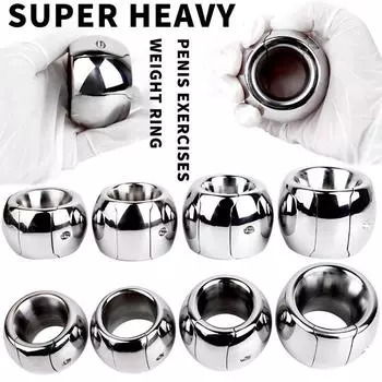 618-1128 г Тяжелое кольцо для пениса для мужчин Кольца для пениса из нержавеющей стали Тренажер для пениса Растяжитель для мошонки и яичек Секс-игрушки Мужской мастурбатор H40mm S