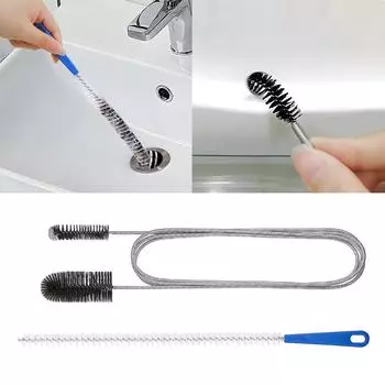 61-дюймовая двухсторонняя нейлоновая щетка для труб SpiralHair Clog Remover в раковинах, кухонных раковинах, чистильщиках сливов в ванной