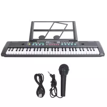 61 клавиша детское пианино со встроенным микрофоном 5 песен многофункциональная музыкальная клавиатура игрушка для раннего