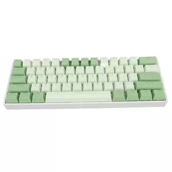 61 клавишная механическая клавиатура с синим переключателем RGB, многоцветные режимы, проводная клавиатура USB C для офисных игр