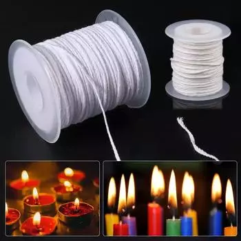 61 метр/рулон белый фитиль для свечей хлопковая катушка для плетеного фитиля свечи своими руками материал для изготовления свечей бездымный воск чистый хлопковый сердечник белый