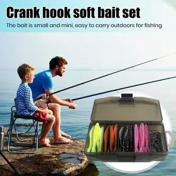 61 шт./компл., мягкая приманка для рыбалки, набор колючих крючков, пресноводная морская вода, универсальная искусственная красочная блестящая ножничная хвостовая мягкая приманка, аксессуары для рыбалки Sets