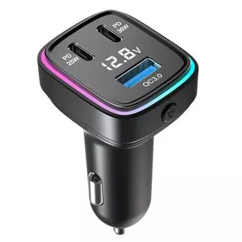 61 Вт восьмицветная подсветка автомобильное зарядное устройство USB быстрая зарядка автомобильный адаптер 3 порта зарядное устройство для телефона автомобильные электроприборы United States