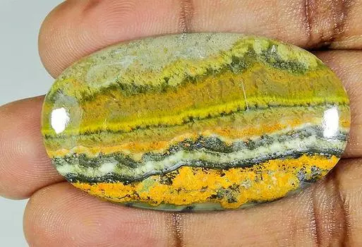 61Cts. Натуральный шмель яшма овальный кабошон россыпью драгоценный камень 29X50X04MM PP-100