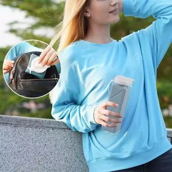 620 мл складная силиконовая бутылка для воды герметичная портативная легкая для велоспорта на открытом воздухе для спортзала фитнеса и спорта камуфляжный