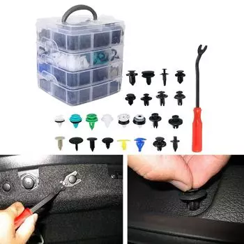 620 шт. Автомобильные крепежные зажимы, фиксирующие штифты, наборы нейлоновых заклепок, бампер, дверные панели, аксессуары для снятия салона, инструмент для ремонта, пластиковый ящик