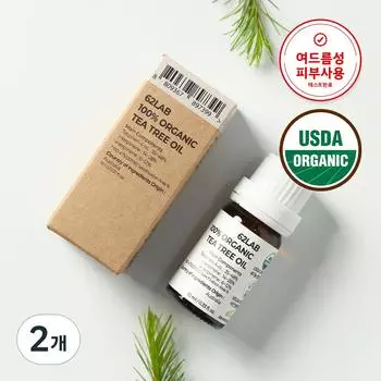 62 Labs USDA Organic Vegan Tea Tree Oil Acne Trouble Spot Acne Soothing Calming Care, 10ml, 2 pieces