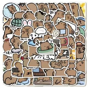 62 милые наклейки с капибарами для детских тетрадей и украшений своими руками