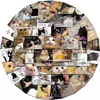 62 шт. Милая наклейка для журнала в американском стиле с котом, милый мультяшный котенок, канцелярская наклейка, сделай сам, декор, багаж, ноутбук, наклейка