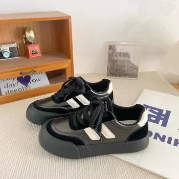 6335 niche design thick-soled round head Dexun board shoes women s shoes niche 2025 new popular super fire bread shoes 35