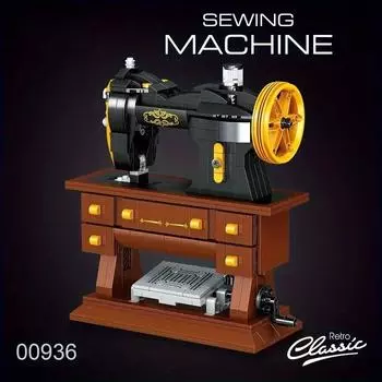 633 шт., имитация ретро швейной машины, строительные блоки, модель, креативное украшение для рабочего стола, детские игрушки «сделай сам», рождественские подарки