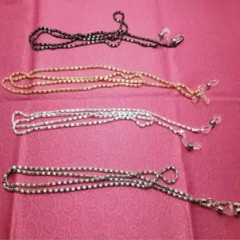 63 см ремешок для солнцезащитных очков, ожерелье, металлический шнур для очков, цепочка для очков для чтения, 4 цвета чёрный