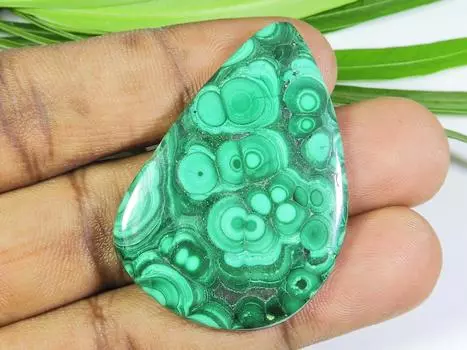 63Cts. Натуральный малахитовый кристалл, кабошон, россыпью, драгоценный камень 31X45X04 мм SK-644