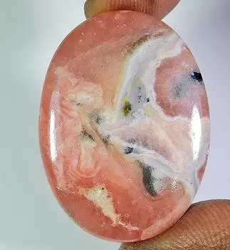 63Cts. Natural Rhodochrosite Oval Cabochon Loose Gemstone 25X34X06MM PP-1009