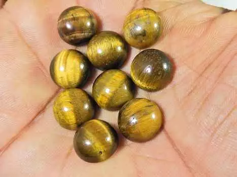 63Cts. Желтый тигровый глаз круглый кабошон для лечения россыпью драгоценных камней 09 шт. лот 11 мм RQ-1981