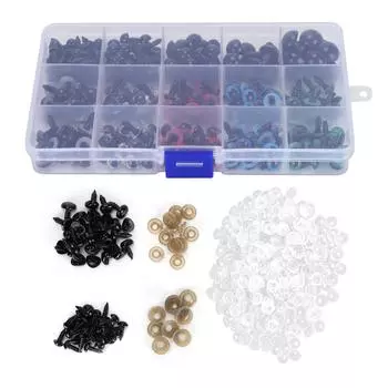 640 шт. Пластиковые глаза, носы, разноцветные с шайбой, плюшевые куклы, медведи, мягкие игрушки, аксессуары