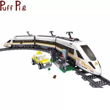 641 шт., строительные блоки для экспресс-поезда «Возрождение», имитация самосборной городской железной дороги, креативные развивающие детские игрушки, набор поездов
