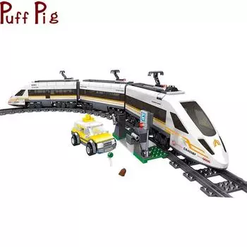 641 шт., строительные блоки для экспресс-поезда «Возрождение», имитация самосборной городской железной дороги, креативные развивающие детские игрушки, набор поездов