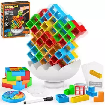 64-70 шт. настольная игра для вечеринки, семейная игра, реквизит, строительные блоки, конкурс для детей, взрослых, подарки на день рождения, настольные игрушки