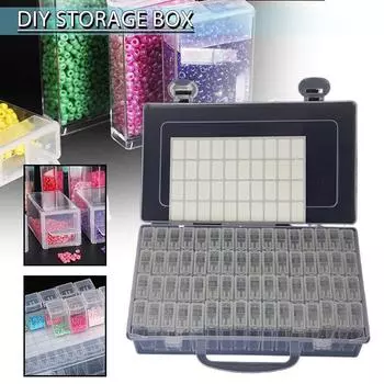 64 сетки Алмазная живопись Ящик для инструментов Контейнер для хранения ремесел для бусин DIY Ремесла