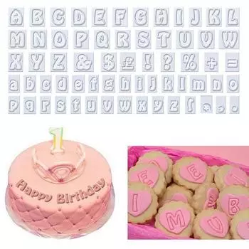 64 шт. формы для выпечки, термостойкие антипригарные инструменты, легко демонтируемые кондитерские инструменты, английские буквы в верхней и нижней части белый