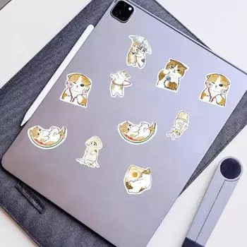 64 шт./компл. наклейки с животными, персонажи мультфильмов, декоративные, долговечные, милые, кавайные, кошки для ручного счета