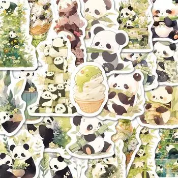 64 шт. милых наклеек с пандами для скрапбукинга своими руками, украшения телефона и наклеивания наклеек 64 stacked pandas [not repeated]