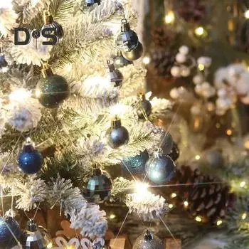 64 шт. Рождественские шары, небьющиеся, праздничные, декоративная подвеска, сверкающие, 1,18 дюйма, мини-подвесные рождественские шары, украшения для рождественского венка на елку красный