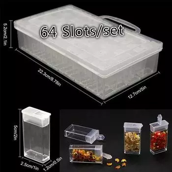 64 слота Алмазная вышивка Алмазная картина Инструмент Прозрачный пластиковый ящик для хранения