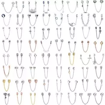 64 стиль S925 посеребрение защитная цепочка Mom Amour Clover морские подвески-подвески бусины подходят для оригинального браслета DIY женские украшения