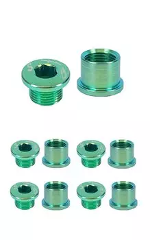 64 Титановый болт для крепления цепи велосипеда Samuriding, набор из 5 штук для двойной передачи [Сделано в Тайване, титан] M8.5x6 мм / M8.5x7 мм Ti-6Al-4V (Селеста)