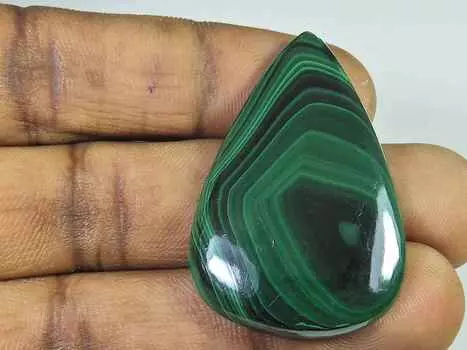 64Cts. Натуральный зеленый малахит овальный кабошон россыпью драгоценный камень 26X42X05 мм SK-2001