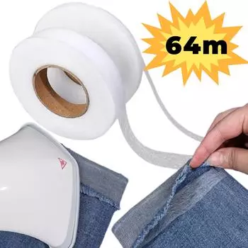 64M/рулон самоклеящаяся лента для подгибки брюк нетканый двухсторонний прокладочный клейкий инструмент для укорачивания джинсовой одежды 1.2cm wide