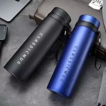 650/1100ml Thermos Mug Large Capacity Water Bottle Portable Insulated Tumbler Sports Drinking Cup Stainless Steel Vacuum Flasks 650ml