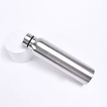 650 мл/1000 мл спортивная бутылка для воды из нержавеющей стали, однослойная прочная чашка для воды, металлическая колба, посуда для напитков, кемпинг, спортивный зал Light Cup 1L серебряный