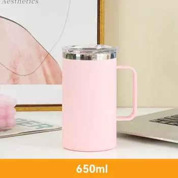 650 мл 304 нержавеющая сталь чашка для кофе домашняя чашка для воды двойной слой анти ожоговая изоляция с крышкой большая емкость чашка для чая с молоком 650ml