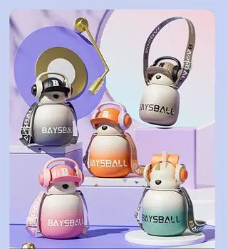 650 мл детская бутылка для воды с рисунком, симпатичная пластиковая соломенная кружка для воды, переносная кружка для спорта и учебы, подарок 0.65L