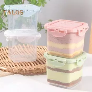 650 мл герметичная четкая многофункциональная утолщенная многоразовая прозрачная коробка для торта с хорошей герметичной пряжкой зелёный