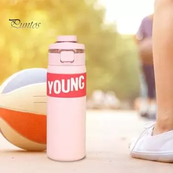 650 мл термос из нержавеющей стали с двойными стенками, термос для горячих и холодных напитков, не содержащий бисфенол А, герметичная крышка, соломинка, термос для непосредственного питья 650ml чёрный