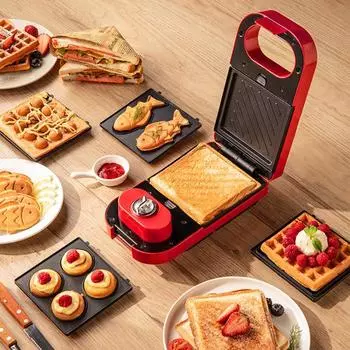 650 Вт Sandwichera Electrica Многофункциональная вафельница Bubble Egg Cake Тостер Автоматическая вафельница для завтрака с антипригарным покрытием 220 В EU