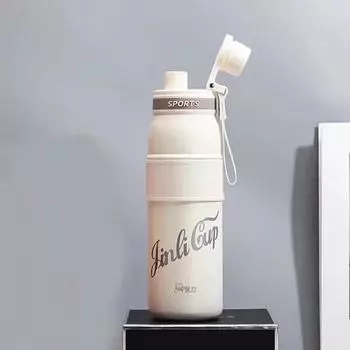 650ML Vacuum Cup Thermos Double Wall Vacuum Flask Outdoor Sport Water Bottle Stainless Steel Thermal Mug Leak Proof 650ML чёрный