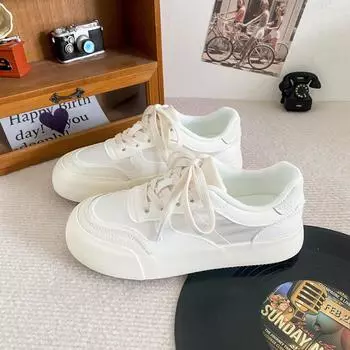 6530 latex insoles/thick-soled little white shoes women s summer thin models popular 024 new breathable ins trendy board shoes 35 жемчужина белый