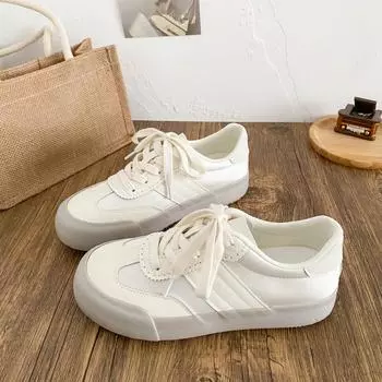 6535 latex insole/thick-soled thin white shoes women s summer thin popular 2024 new board shoes German training shoes 35 розы красного