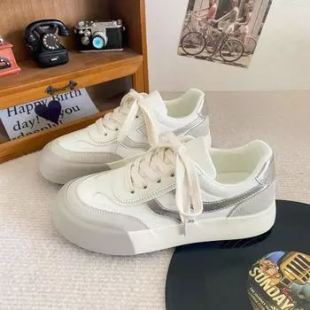 6546 latex insoles/thick baseplate shoes women s little white shoes German training shoes 2024 new niche retro casual shoes 35