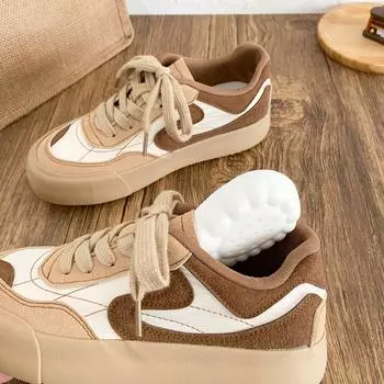 6554 latex insoles/thick-soled Dexun shoes women s shoes 2024 new ins trendy board shoes women s shoes design sense white shoes 35